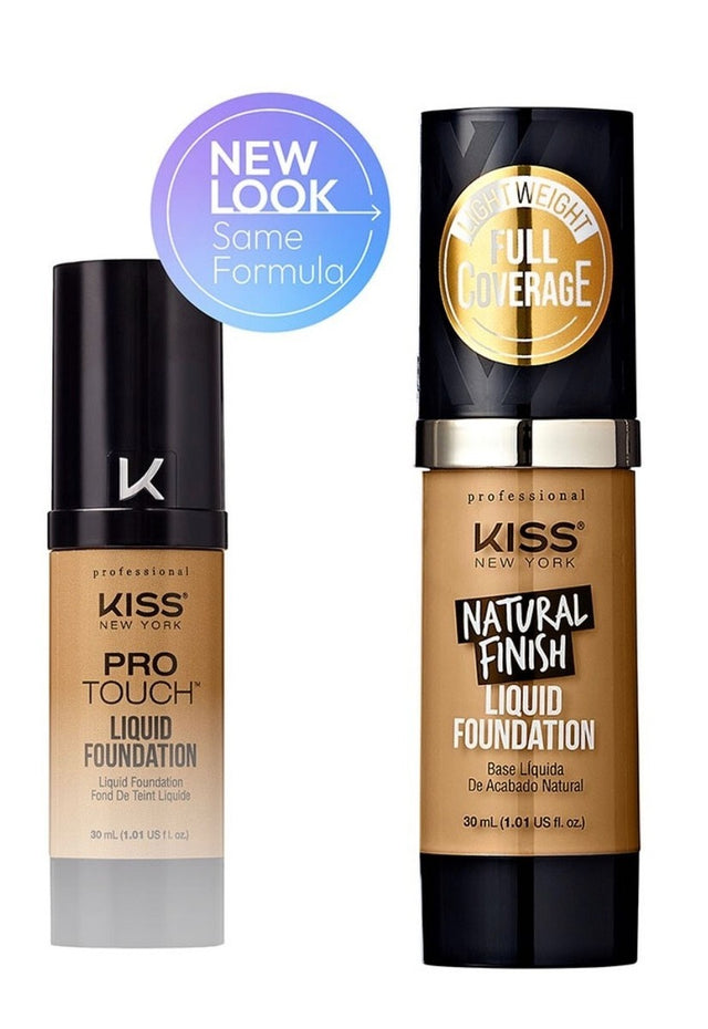 Kiss New York Professional Liquid Foundation - Lightweight and Hydrating Formula Natural Finish Control Shine Cover Pores Medium to Full - image 1