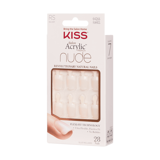 Kiss Salon Acrylic French Nude Press On Glue Nails - Breathtaking