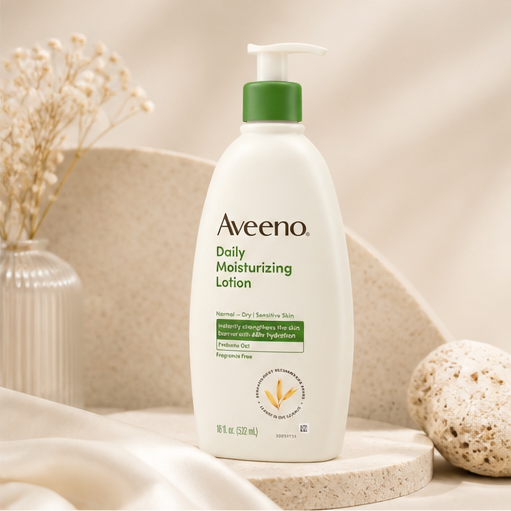 Aveeno - Daily Moisturizer, Body Lotion, For Dry Skin, Prebiotic Oat Fragrance Free, 18 fl. oz (Pack of 1) - image 2