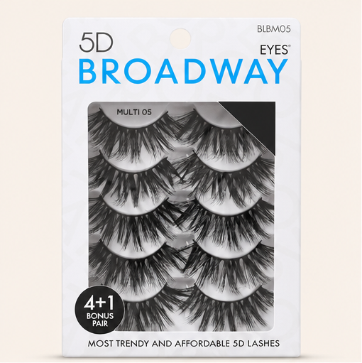 Broadway Eyes Strip False Eyelashes Multipack Fake Eyelashes Natural to Dramatic Look Lash Set 5 Pairs (05) - image 1
