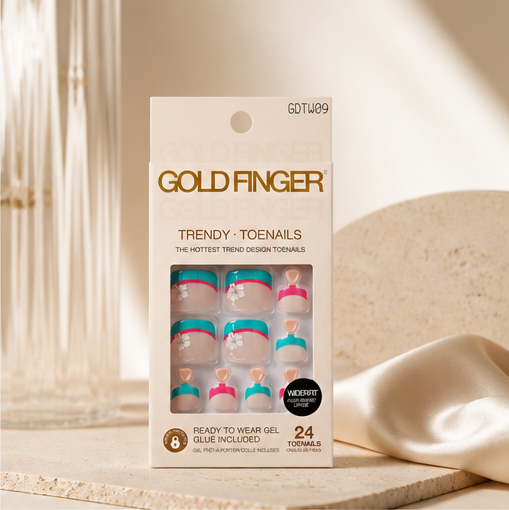 Gold Finger Solid Color Ready-to-wear 24 Toenails - Wider So Happy - image 2