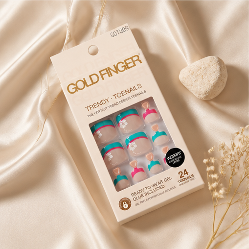 Gold Finger Solid Color Ready-to-wear 24 Toenails - Wider So Happy - image 3