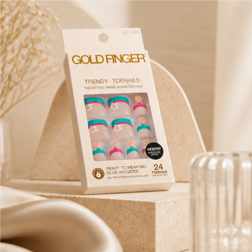 Gold Finger Solid Color Ready-to-wear 24 Toenails - Wider So Happy - image 4