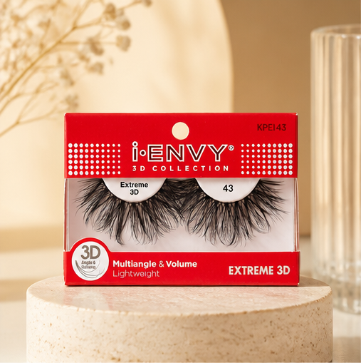 KISS I-ENVY 3D Collection False Eyelashes Single-Pack Style Extreme 3D #43' 1 Pair - image 1