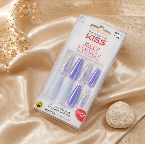 KISS Jelly Fantasy Sculpted Translucent Fake Nails 'Cherry Jelly' 28 Count - image 3