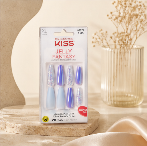 KISS Jelly Fantasy Sculpted Translucent Fake Nails 'Cherry Jelly' 28 Count - image 4