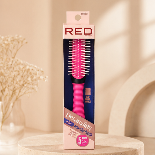 Kiss - Red 5 Row Non-slip Mini Detangling Brush - image 1