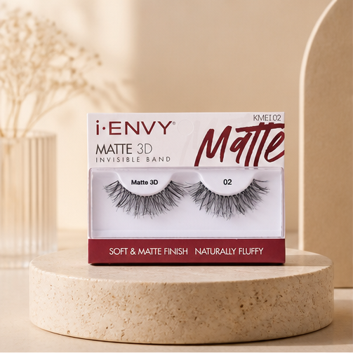 Kiss I Envy Eyelashes Matte 3D Invisible Band - KMEI02 - image 1