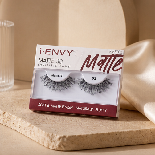 Kiss I Envy Eyelashes Matte 3D Invisible Band - KMEI02 - image 2