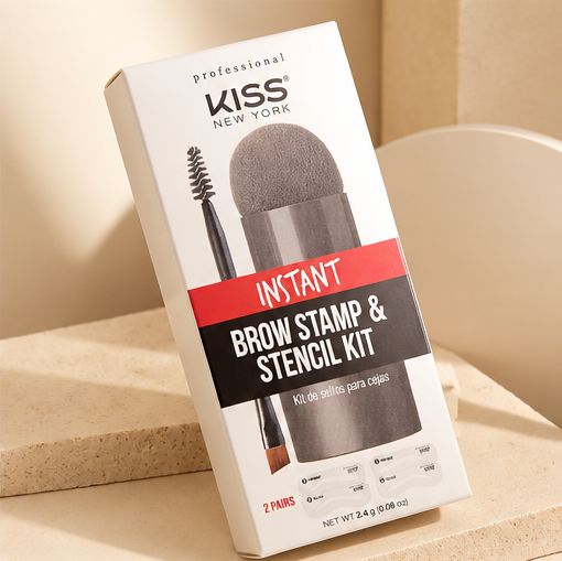 Kiss New York Professional Instant Brow Stamp and Stencil Kit Powder Stamp Eyebrow Shaping Kit Black Brown - image 2