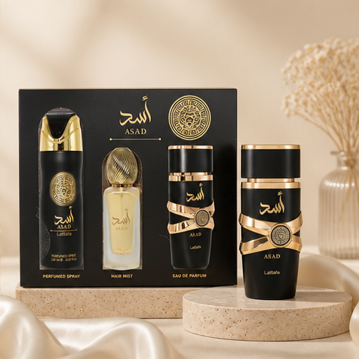 Lattafa Asad 3 Piece Gift Set: Eau De Parfum 100ml - Hair Mist 50ml - Perfumed Spray 200ml - image 2