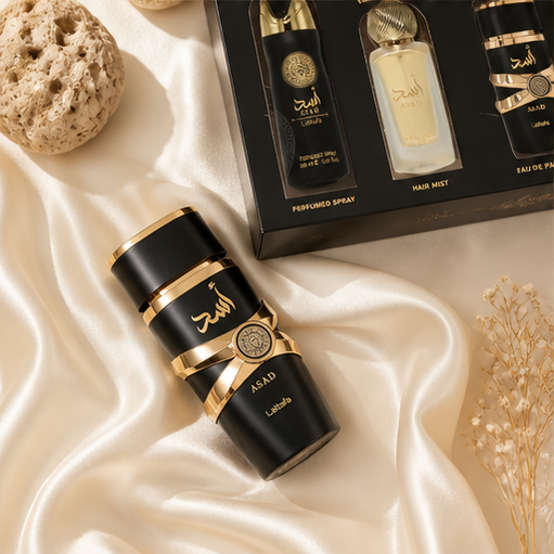 Lattafa Asad 3 Piece Gift Set: Eau De Parfum 100ml - Hair Mist 50ml - Perfumed Spray 200ml - image 3