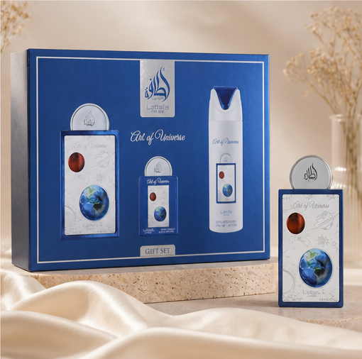 Lattafa Pride Art of Universe for Unisex 3 Piece Gift Set (3.4 Fl Oz EDP + 0.65 Fl Oz EDP + 6.67 Fl Oz Deo) - image 4