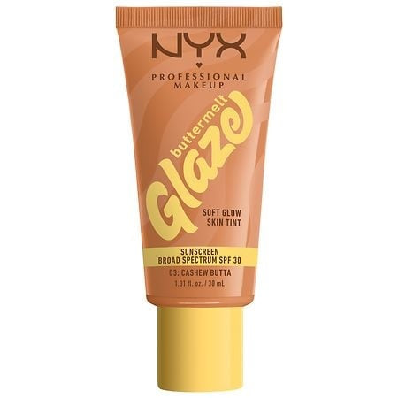 NYX Professional Makeup Buttermelt Glaze Skin Tint, SPF 30, Cashew Butta - image 1