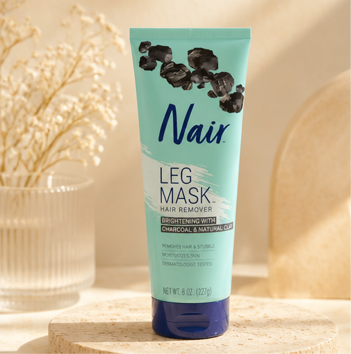 Nair Hair Remover Beauty Treatment Charcoal Clay Leg Mask 8.0oz - image 1