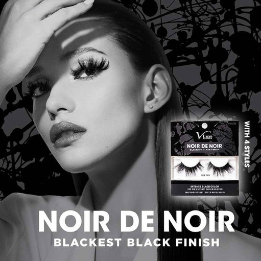 V-Luxe Noir De Noir False Eyelashes Blackest Black Finish Weightless Volume and Curl False Lashes Soft & Matte Fibers (Noir Satin) - image 1