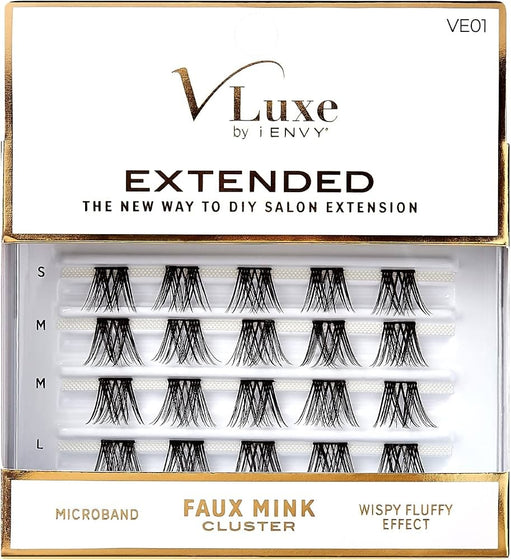 VLuxe Extended False Eyelashes Featherlight Reusable Artificial Eyelashes Multipack Lash Clusters Faux Mink 01 - image 1